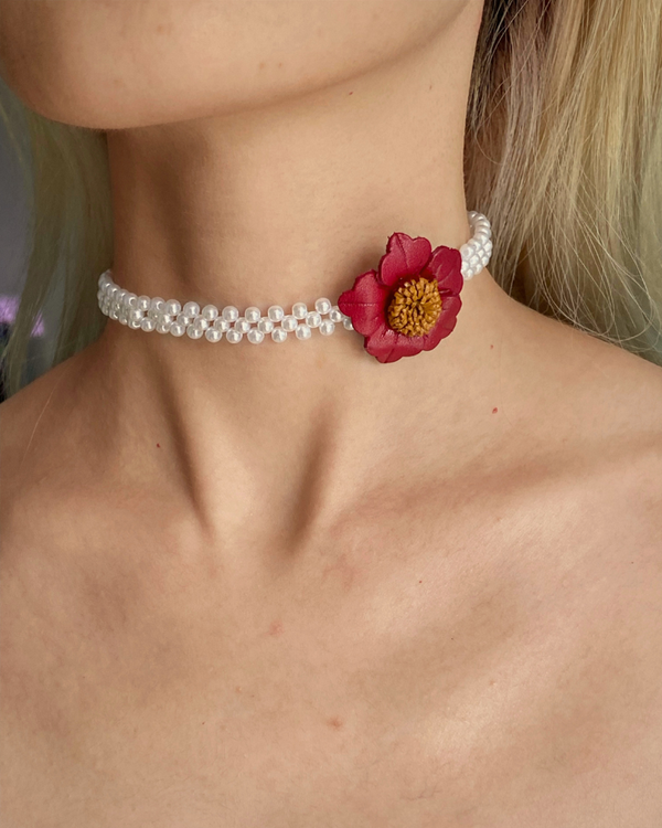 Ariel Pearl Choker - Handmade